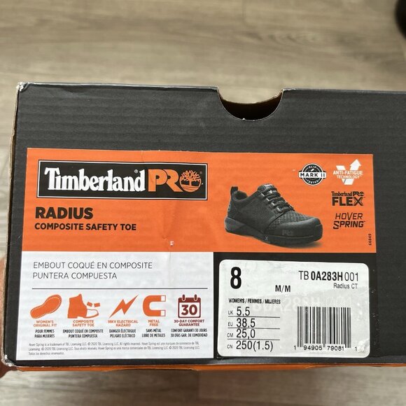 Timberland Pro Radius Composite Safety Toe Black Women's Size 8M TB 0A283H 001 - Picture 16 of 16